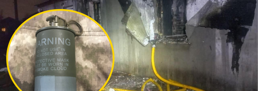 Дымовая граната стала причиной пожара