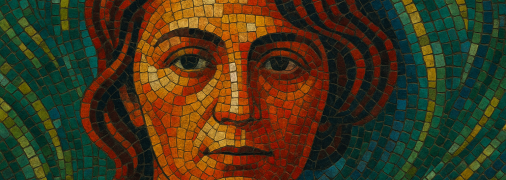 Так бачить ШІ декоративне панно з портретом Горської