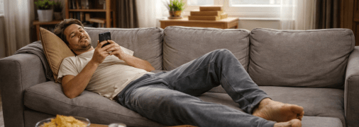 Мужчина ленится