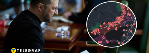 Володимир Зеленський та карта окупованих територій