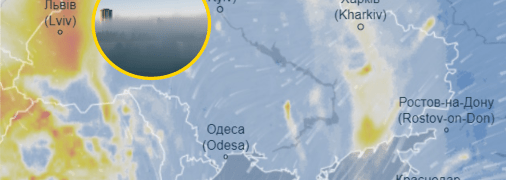 Облако грязи идет в Украину