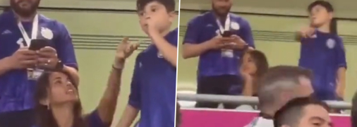 Син Мессі змусив червоніти маму на матчі ЧС-2022 (відео)