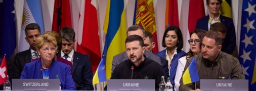 Зеленский во время Саммита мира