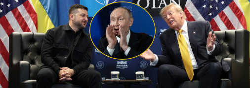 Владимир Зеленский, Владимир Путин и Дональд Трамп