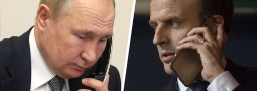 Владимир Путин и Эммануэль Макрон