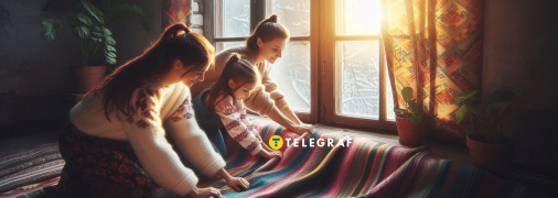 Дівчата утеплюють вікно