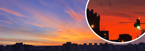 Захід сонця в Україні 1 січня