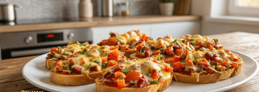 Горячие бутерброды с колбасой и овощами