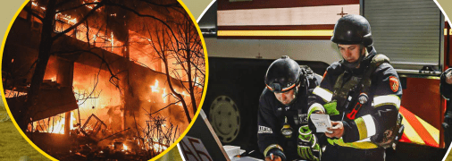 Колаж "Телеграф", ДСНС Харківської області