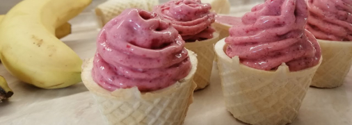 Рецепт морозива з малини та банана