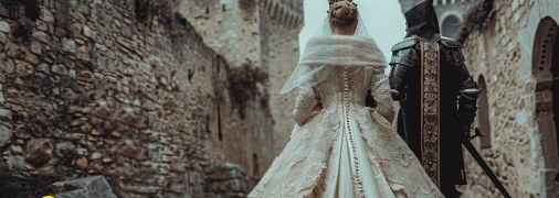 Урочиста весільна процесія в середньовічному місті (фото створене з допомогою ШІ)