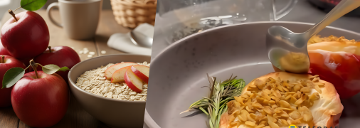 Запечені яблука з вівсянкою