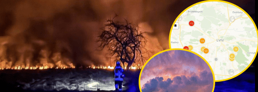 Причиною забруднення повітря може бути пожежа під Львовом