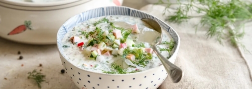 Легкая окрошка на сметане