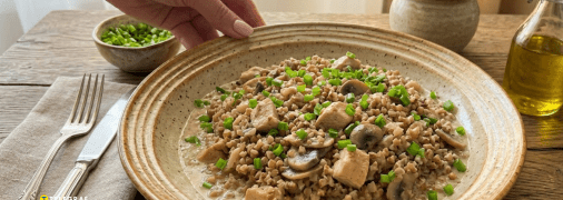 Гречка з куркою та грибами
