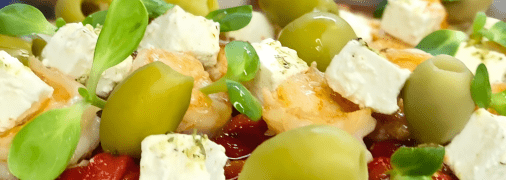 Салат з креветками та маринованим перцем