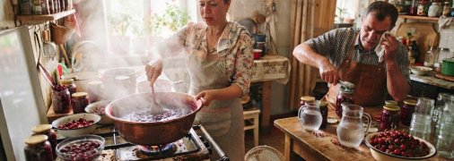 Заготовки на зиму обычно делали всей семьей