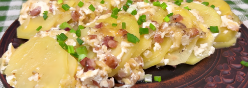 Картопляний гратен з беконом