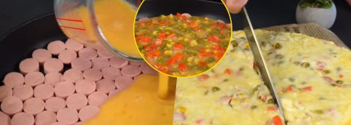 Сніданок із яєць із сосисками