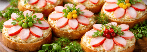 Закуска "Крабовые цветы"