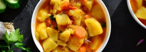 Тушеный картофель с мясом и овощами