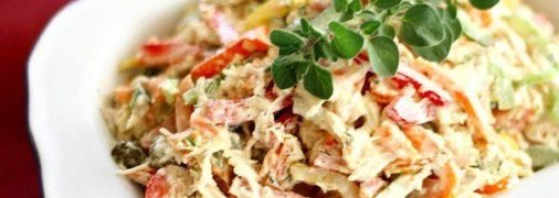 Салат с курицей и грибами