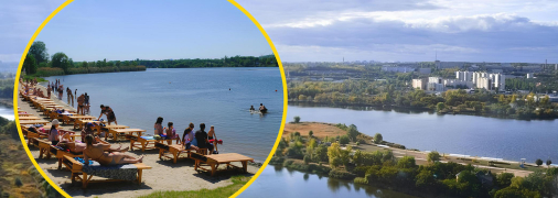 Пляж "Журавлевка" в Харькове переполнен отдыхающими