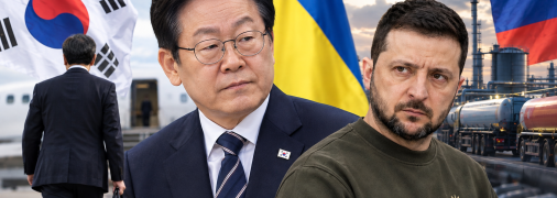Президент Южной Кореи Ли Чжэ Мён и президент Украины Владимир Зеленский
