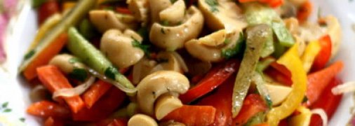 Постный салат с грибами