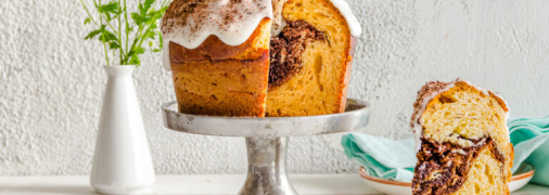 Мягкая паска-бирош с жидким шоколадом