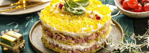 Салат с лососем и креветками