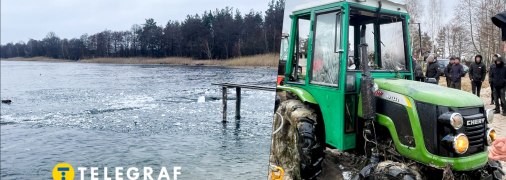 Трактор провалився під лід