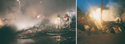 Спасатели работали ночью, пытаясь найти среди горящих завалов хоть кого-то уцелевшего