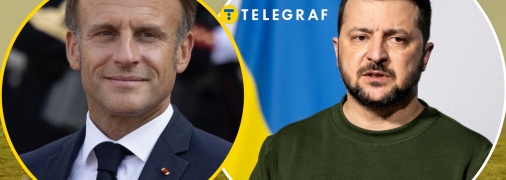 Эмманюэль Макрон и Владимир Зеленский