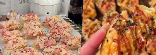 Брускетты из крабовых палочек