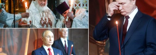 путин якобы побывал на пасхальной службе