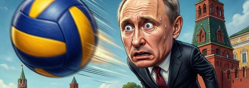 Владимир Путин и сине-желтый мяч