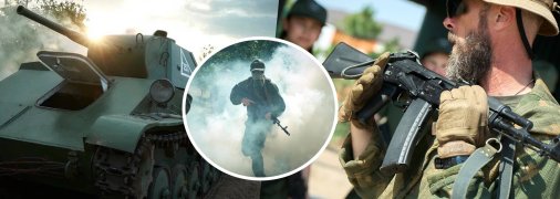 Украинским детям оккупанты предлагают учиться стрелять, управлять беспилотниками под присмотром военных. Фотоколлаж "Телеграфа".