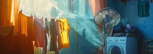 Быстро высушить одежду можно и без сушильной машины (изображение создано с помощью ИИ)