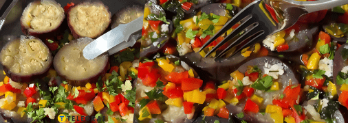 Мариновані баклажани з солодким перцем