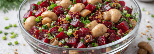 Салат со свеклой и маринованными грибами