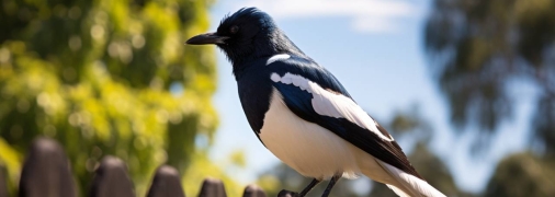 Сорока на паркані