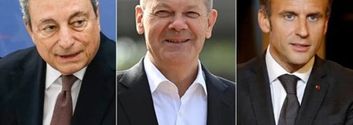 Маріо Драгі, Олаф Шольц, Еммануель Макрон