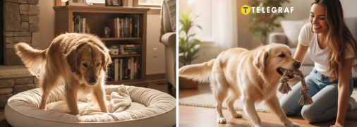 Собака не просто так крутиться на своїй лежанці