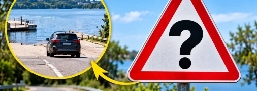 Дорожній знак 1.8 попереджає про виїзд на набережну чи берег водойми