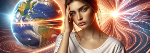 Потенційний вплив магнітної бурі на людське самопочуття (фото створене з допомогою ШІ)