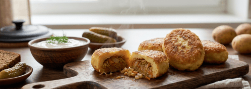 Картофельные зразы с капустой
