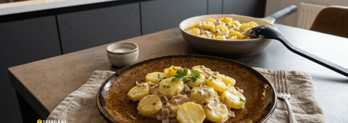 Картопля з шинкою у вершковому соусі