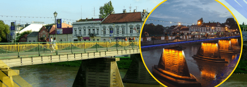 Пішохідний міст в центрі Ужгорода