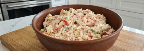 Салат с вареной колбасой